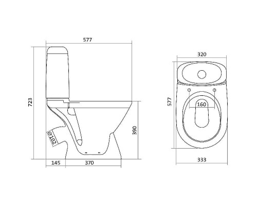 Унитаз компакт Santek Римини 1WH501523 с бачком и сиденьем