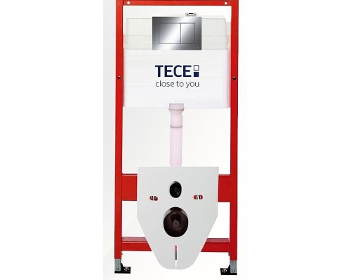 Комплект унитаза биде с инсталляцией Tece Base TC412DORVP0 с сиденьем Микролифт и клавишей смыва цвет Хром