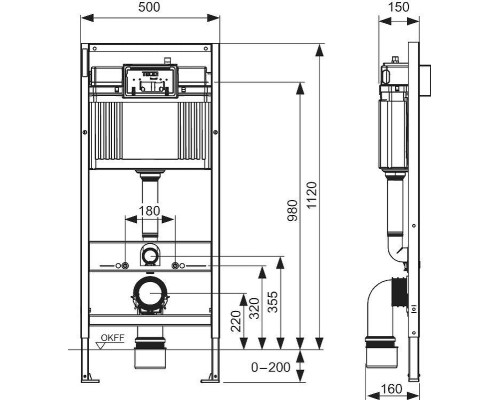 Комплект унитаза биде с инсталляцией Tece Base TC412DORVP0 с сиденьем Микролифт и клавишей смыва цвет Хром
