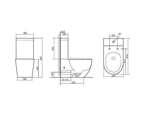 Унитаз компакт Triton Corso CO-3806 Щ0000057975 с бачком и сиденьем Микролифт
