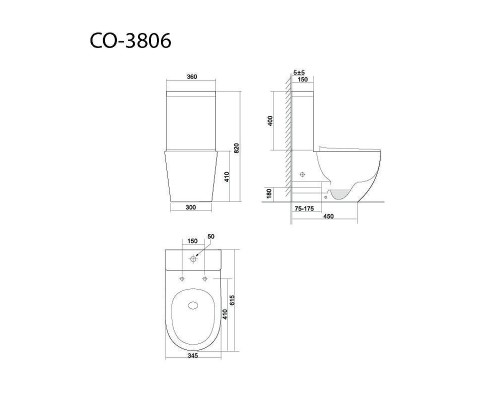 Унитаз компакт Triton Tornado Corso TR-CO-3806 Щ0000060853 цвет Белый с бачком и сиденьем Микролифт