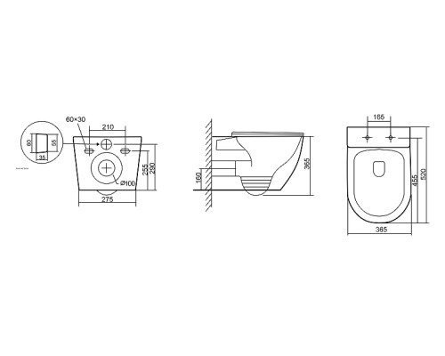 Унитаз Triton Tornado Verso TR-VO-1832 Щ0000060994 подвесной цвет Белый с сиденьем Микролифт