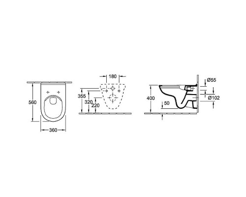 Унитаз Villeroy&Boch O.Novo 5660R001 без сиденья