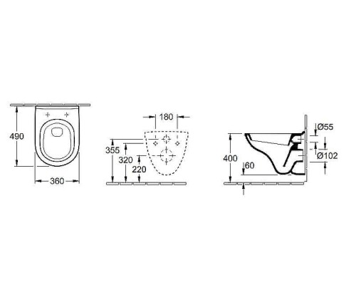 Унитаз Villeroy&Boch O.Novo 5688H101 с сиденьем Микролифт