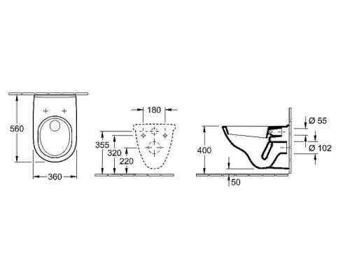 Унитаз Villeroy&Boch O.Novo 56601001 без сиденья