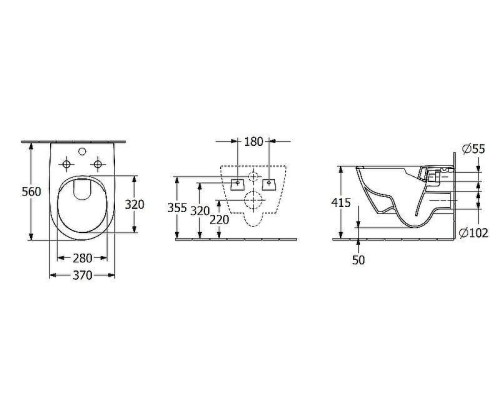 Унитаз Villeroy&Boch Subway 2.0 5614A1R1 без сиденья