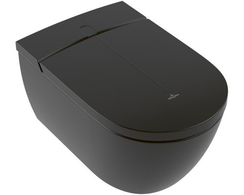 Унитаз биде Villeroy&Boch Viclean V0E200R7 подвесной цвет Pure Black CeramicPlus с сиденьем Микролифт