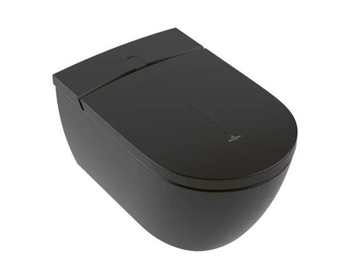 Унитаз биде Villeroy&Boch ViClean V0E100R7 подвесной цвет Pure Black CeramicPlus с сиденьем Микролифт
