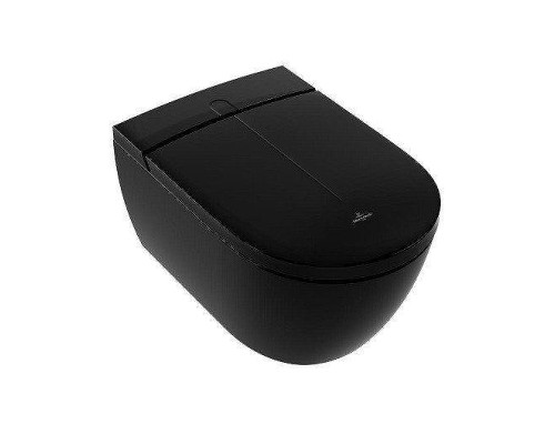 Унитаз биде Villeroy&Boch ViClean V0E100R7 подвесной цвет Pure Black CeramicPlus с сиденьем Микролифт