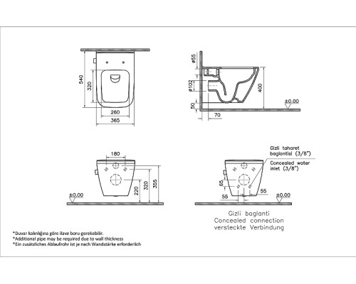 Унитаз Vitra Integra Square 7082B003-7209 подвесной без сиденья