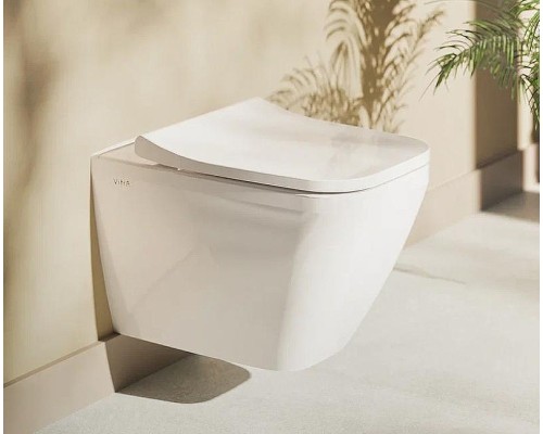 Комплект унитаза с инсталляцией Vitra Integra Square 9856B003-7206 с сиденьем Микролифт и клавишей смыва Хром матовый