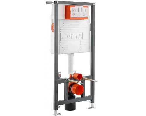 Комплект унитаза с инсталляцией Vitra Metropole 9820B003-7201 с сиденьем Микролифт и клавишей смыва Хром матовый