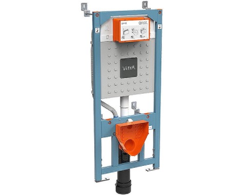 Комплект унитаза с инсталляцией Vitra S50 Rim-Ex 9003B003-7201 с сиденьем Микролифт и клавишей смыва Хром глянцевый