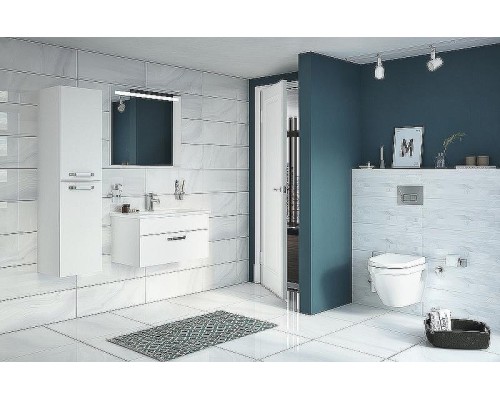 Комплект унитаза с инсталляцией Vitra S50 Rim-Ex 9003B003-7201 с сиденьем Микролифт и клавишей смыва Хром глянцевый