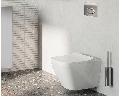 Комплект унитаза с инсталляцией Vitra S50 Rim-Ex 9003B003-7201 с сиденьем Микролифт и клавишей смыва Хром глянцевый