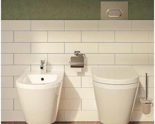 Комплект унитаза с инсталляцией Vitra S50 Rim-Ex 9003B003-7201 с сиденьем Микролифт и клавишей смыва Хром глянцевый