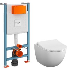 Комплект унитаза с инсталляцией Vitra Sento 9830B003-7211 с сиденьем Микролифт