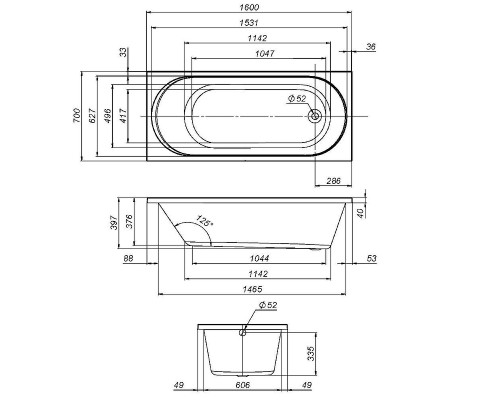 Акриловая ванна AM.PM X-Joy 160х70 W94A-160-070W-A1 без гидромассажа