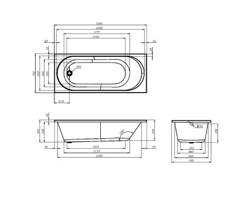 Акриловая ванна AM.PM X-Joy 165х70 W94A-165-070W-A без гидромассажа