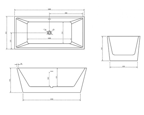Акриловая ванна Abber AB9224 160x80 без гидромассажа