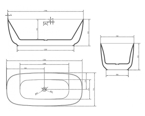Акриловая ванна Abber 170х75 AB9260 без гидромассажа