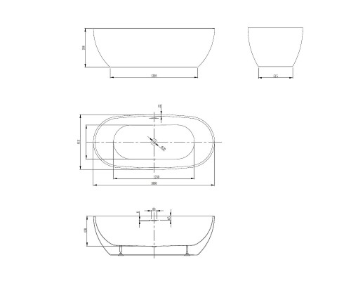 Акриловая ванна Abber 180x81.5 AB9263-1.8 Без гидромассажа