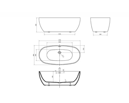Акриловая ванна Abber 170x80 AB9265-1.7 Без гидромассажа