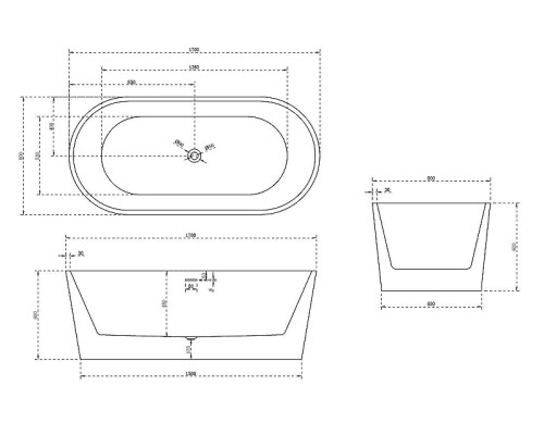 Акриловая ванна Abber AB9209 170х80 без гидромассажа