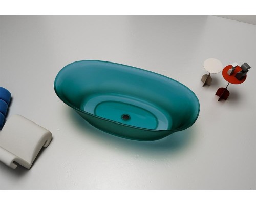 Ванна из полиэфирной смолы Abber Kristall 170х75 AT9707Aquamarin Бирюзовая без гидромассажа