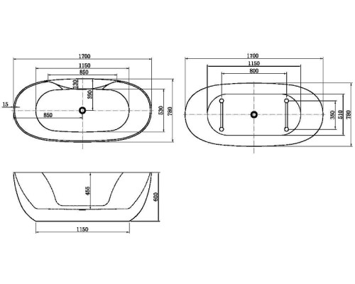 Акриловая ванна Aquanet Family Sweet 155778-GW 170x78 287099 цвет Белый