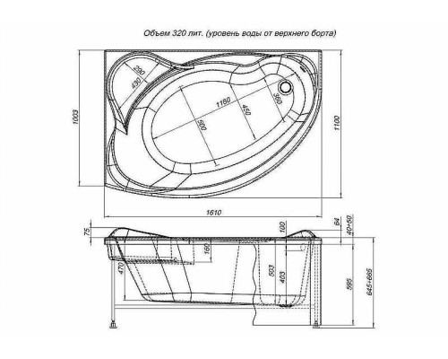 Акриловая ванна Aquanet Jamaica 160x100 R 205503 без гидромассажа