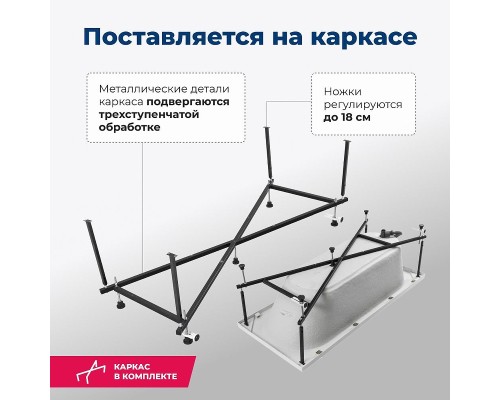 Акриловая ванна Aquanet Lotos 180x80 332845 цвет Белый