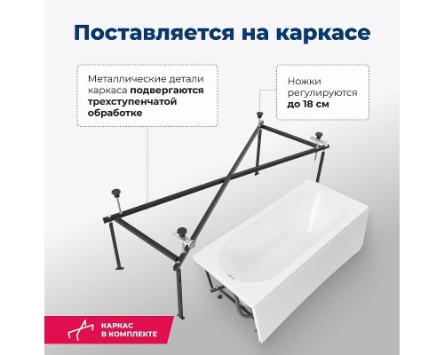 Акриловая ванна Aquanet Lotos 150x75 336532 цвет Белый