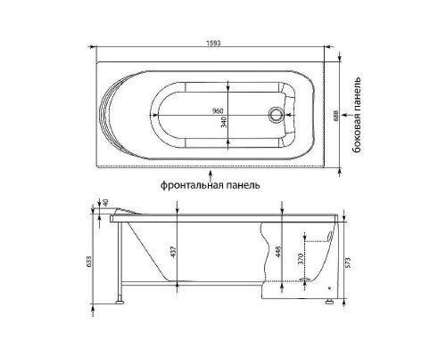 Акриловая ванна Aquanet Nord 160x70 205533 без гидромассажа