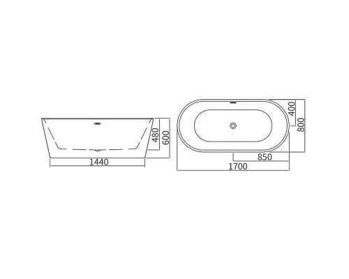 Акриловая ванна Arrow 170х80 A1702TQU1 цвет Белый