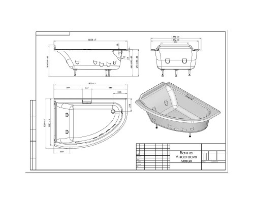 Ванна из искусственного камня Astra Form Анастасия 182x125 L 01010025 цвет Белый глянец