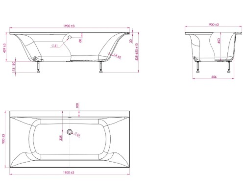 Ванна из искусственного камня Astra Form Геркулес 190x90 01010016 цвет Белый глянец