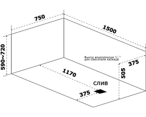 Акриловая ванна Bas Аякс 150x75 В 00128 без гидромассажа