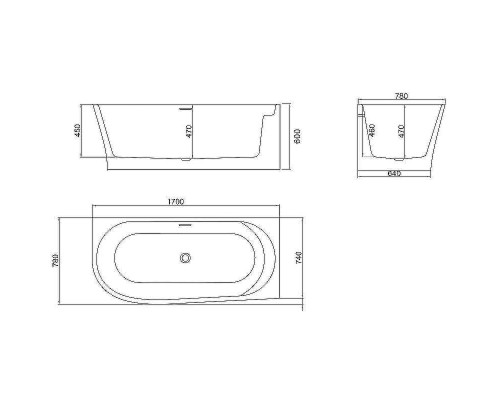 Акриловая ванна BelBagno BB410-1700-780-R 170х78 без гидромассажа