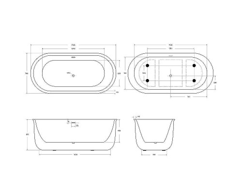 Акриловая ванна BelBagno 170x78 BB709-1700-780 без гидромассажа