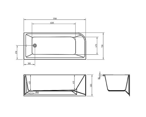 Акриловая ванна BelBagno 170x73 R BB712-1700-730-R без гидромассажа