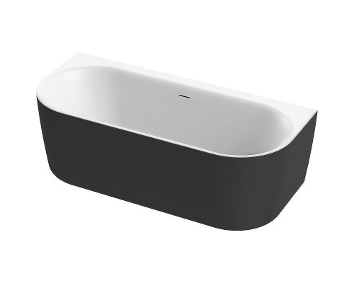 Акриловая ванна Cezares Metauro 180x80 METAURO-INT-Wall-180-80-60-B-W-MATT Черная матовая Белая матовая без гидромассажа