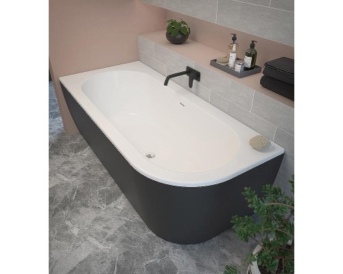 Акриловая ванна Cezares Slim 179x79 L SLIM CORNER-180-80-60-L-NERO-SET без гидромассажа