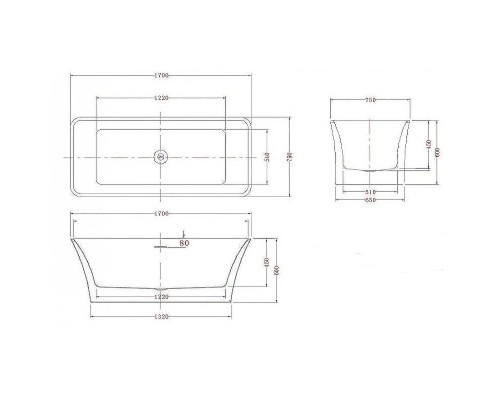 Акриловая ванна Esbano Cordoba 170x75 ESVACORD без гидромассажа Акриловая ванна Esbano Cordoba 170x75 ESVACORD без гидромассажа