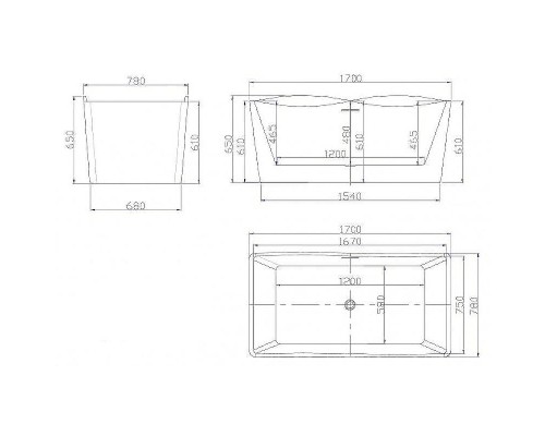 Акриловая ванна Esbano Granada 170x78 ESVAGRAN без гидромассажа