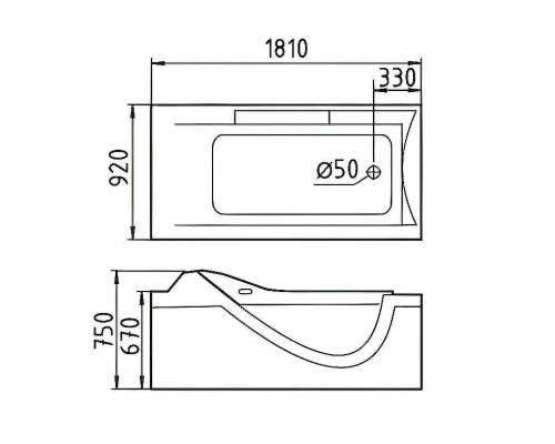 Акриловая ванна Gemy 181х92 G9055 O R с гидромассажем