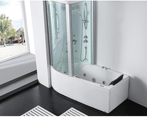 Акриловая ванна с душевой кабиной Gemy 170х85 G8040 B L с гидромассажем
