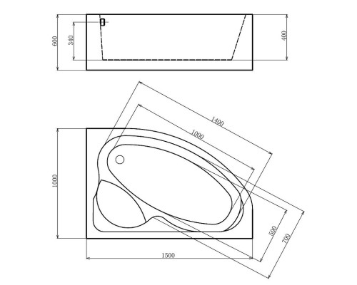 Акриловая ванна Gemy Gemy 150x100 G9009 B R С гидромассажем