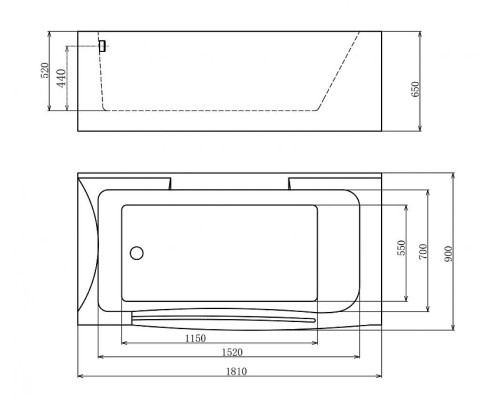 Акриловая ванна Gemy Gemy 181x90 G9055 K L С гидромассажем