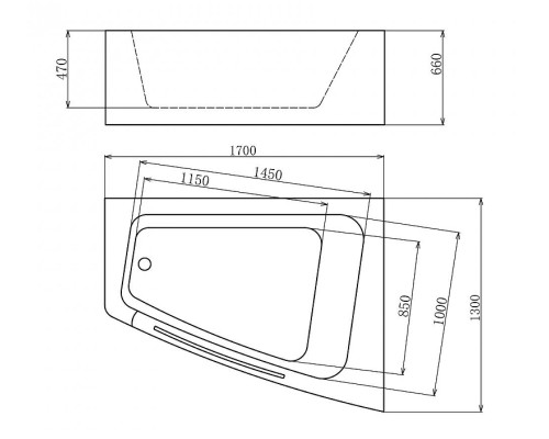 Акриловая ванна Gemy Gemy 170x130 G9056 B R С гидромассажем
